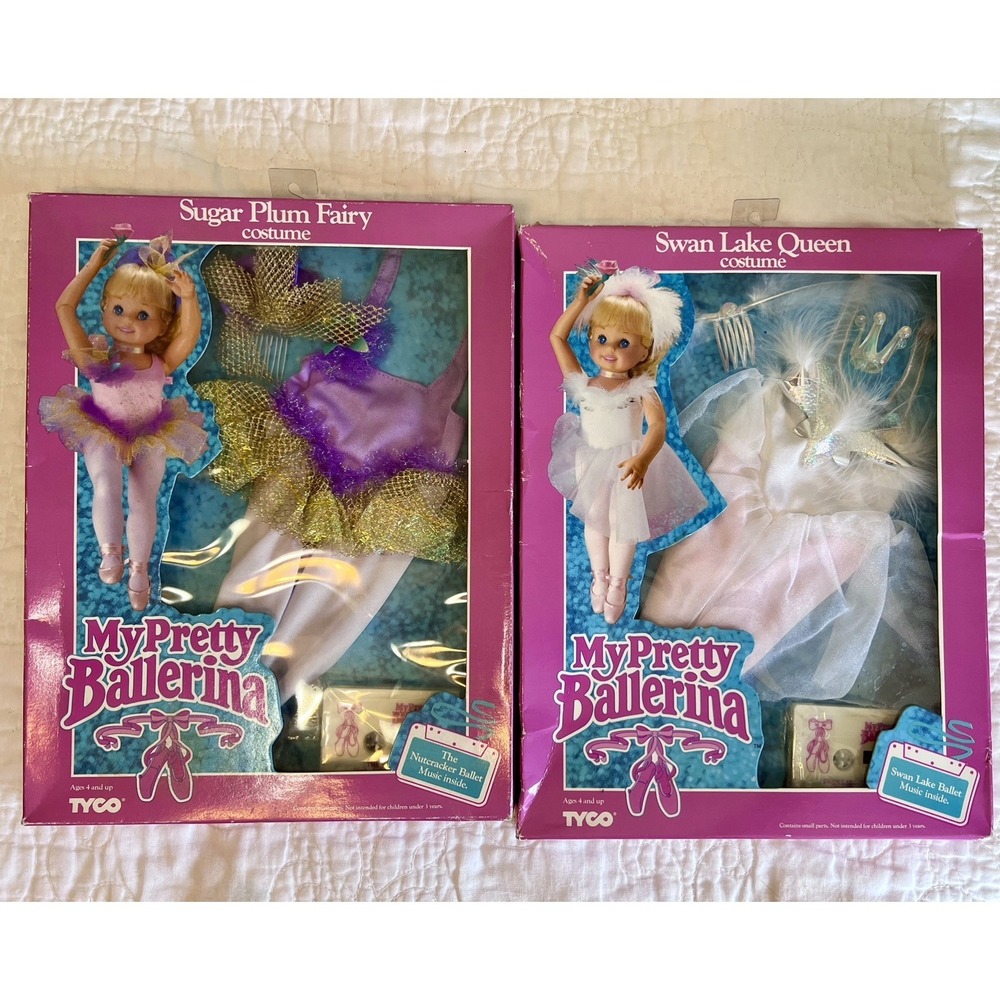 My Pretty Ballerina Swan Lake Queen and Sugar Plum Fairy Costumes NOS